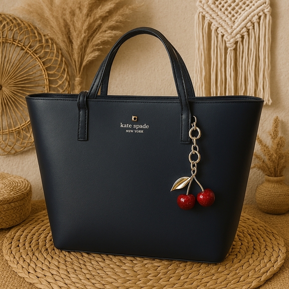 Kate Spade Sawyer Tote Bag with Cherry Charm - Picture 1 of 7